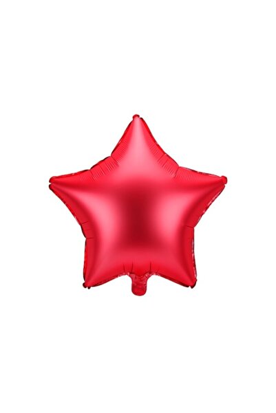 DECO Balon folie satinat cu stea, Deco, roșu, 48 cm