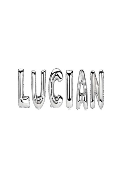 OEM Set baloane cu litere „Lucian”, argintii, 40 cm