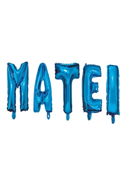 OEM Set baloane litere nume Matei, albastru, Wili Topper Rom, 40 cm