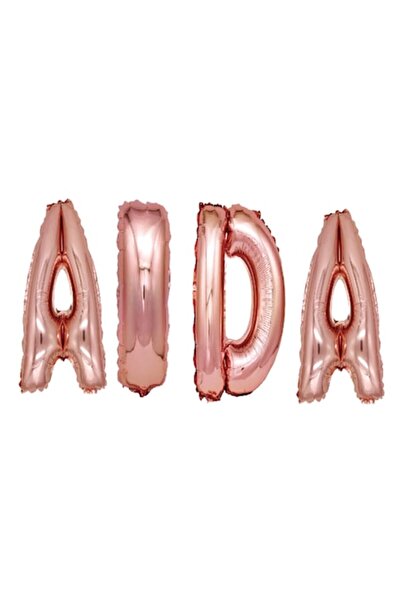 OEM Set baloane cu nume Aida, auriu-roz, 40 cm