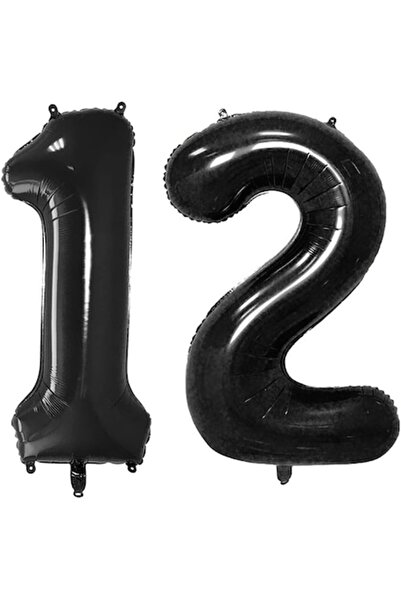 OEM Set 2 baloane folie, ESB, Negru, aniversare 12 ani, 105 cm
