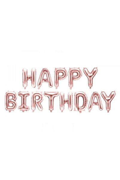 OEM Σετ μπαλόνια αλουμινόχαρτο Happy Birthday, Deco, Rose Gold, 40cm