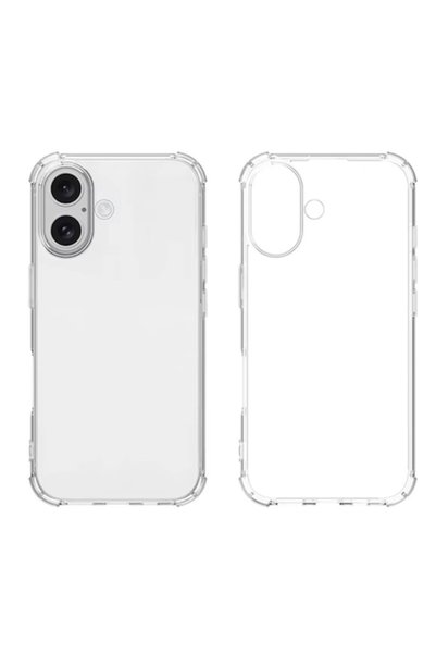 FONIX Силиконов удароустойчив калъф за iPhone 16, ултра прозрачен, тънък, оле...