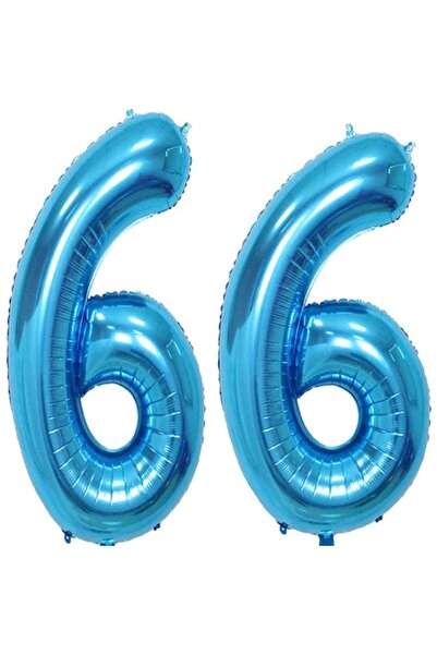 OEM Set 2 baloane folie, ESB, Albastru, aniversare 66, 100 cm