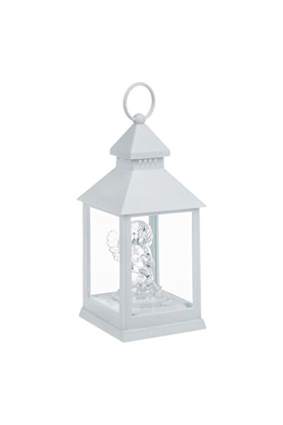 OEM White Lantern with Angel & LED 10x10x24cm