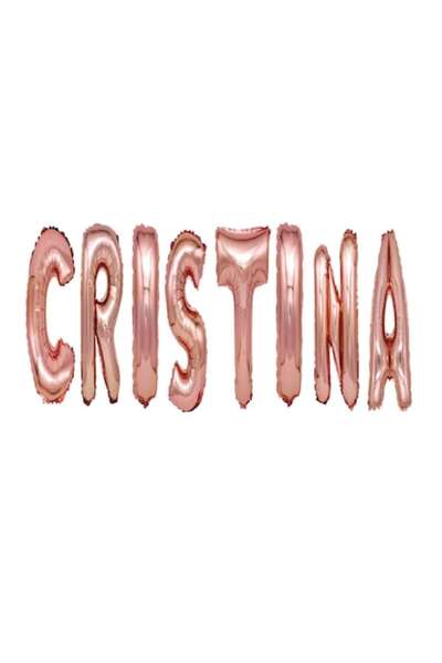 OEM Σετ μπαλόνια με γράμματα Cristina, ροζ χρυσό, 40 cm
