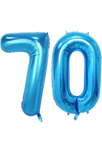 OEM Σετ 2 μπαλόνια αλουμινίου, ESB, μπλε, 70α γενέθλια, 100 cm