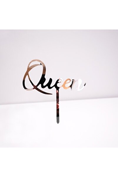 OEM Топер за торта "Кралица", сребрист