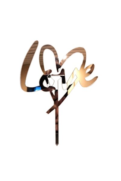 OEM Decor pentru tort cu dragoste, model inimă, argintiu, 12x14cm