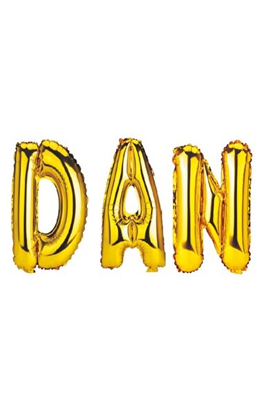 OEM Σετ μπαλόνια με γράμματα Dan, χρυσό, 40 εκ.