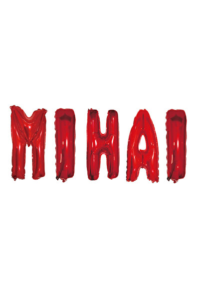 OEM Комплект балони с име „Михай“, червени, 40 см