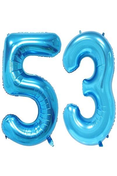 OEM Set 2 baloane folie, ESB, Albastru, aniversare 53 ani, 100 cm