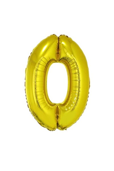 PROCART Giant foil balloon number 0, height 102 cm, metallic gold
