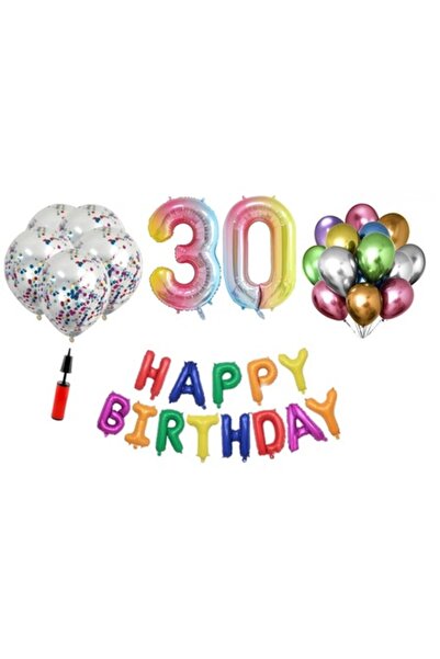 OEM Set baloane, 36 piese, La mulți ani aniversare 30 de ani, număr folie 101...