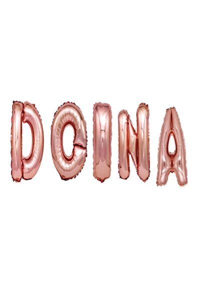 OEM Σετ μπαλόνια με γράμματα Doina, ροζ χρυσό, 40 εκ.