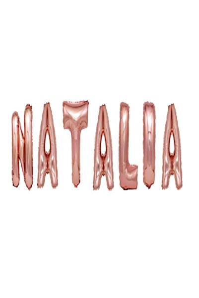 OEM Set baloane cu litere „Natalia”, auriu roz, decor Wili, 40 cm