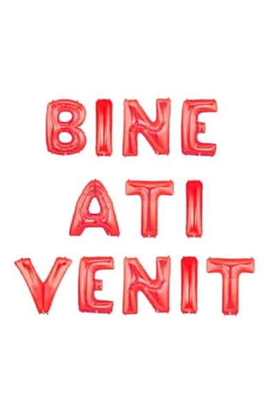 BEST PARTY Set baloane folie, BINE ATI VENIT, 40 cm, rosu