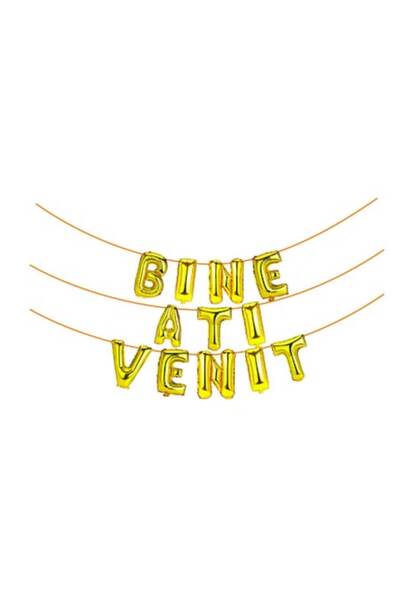 OEM Set Baloane din folie metalizata Auriu, "BINE ATI VENIT"