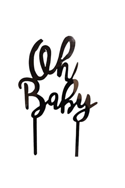 OEM Κοσμήμα για τούρτα μοντέλο Oh Baby, Μαύρο, 10x15cm