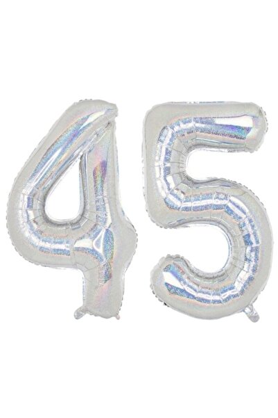OEM Set de 2 baloane folie cu numere, ESB, holografice, aniversare 45 de ani,...