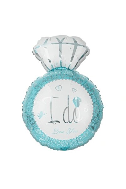 Partydeco Пръстен от фолиев балон „Да“ 47x73 см син