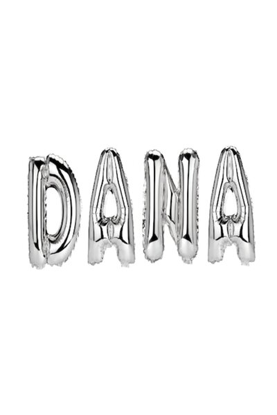 OEM Set baloane cu litere, nume Dana, argintii, 40 cm