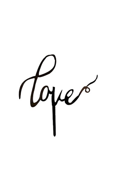 OEM Κοσμήματα για τούρτα Love, απλό μοντέλο, μαύρο, 14 cm