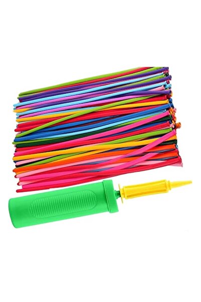 OEM Set 100 baloane modelatoare colorate, 152x5cm cu pompă manuală profesiona...