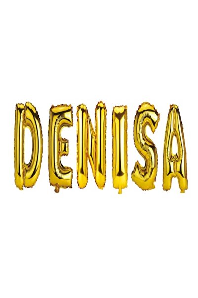 OEM Set baloane cu litere „Denisa”, aurii, 40 cm
