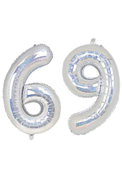 OEM Set de 2 baloane folie cu numere, ESB, holografice, aniversare 69 de ani,...