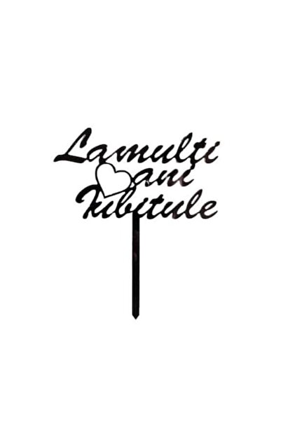 OEM Κέικ τοπερ μοντέλο Χρόνια πολλά αγάπη μου, Μαύρο, 12x12cm