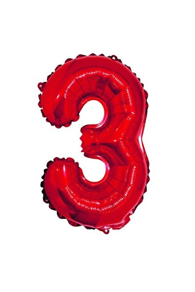 OEM Balon Numărul 3, Roșu, 100cm