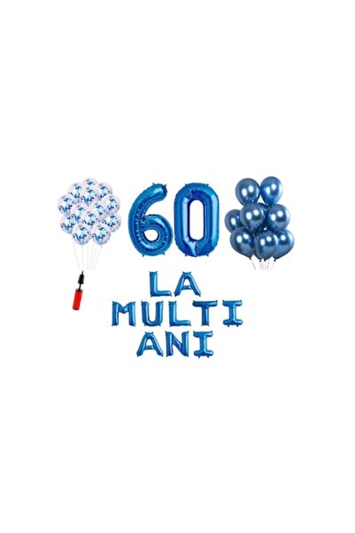 OEM Set baloane, 33 elemente, La Multi Ani aniversare 60 ani, cifre folie 101...