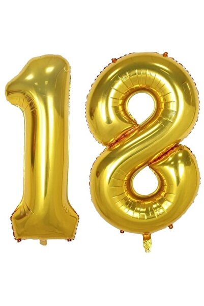 Domi Party & Gifts Set de 2 baloane folie cu numere, WOW, aurii, aniversare 1...