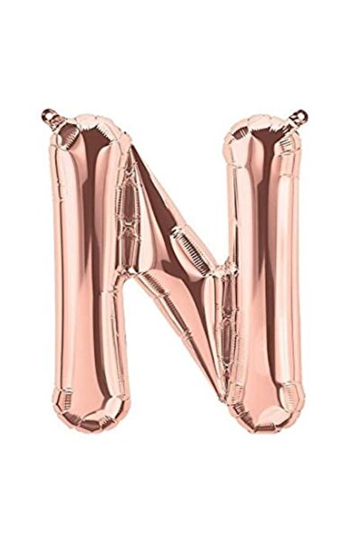 OEM Balon folie litera N, ESB, 35 cm, auriu roz