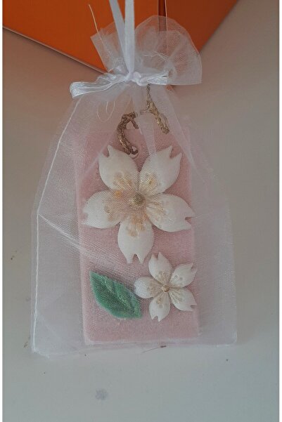 ArtINA esmaraldchic Odorizant dulap Sakura cu parfum esential flori cires Japonez, decorat pictat manual, ceara naturala