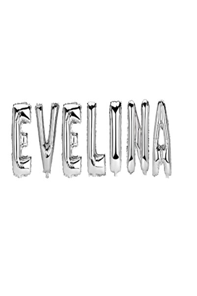OEM Set Balloons Letters Name Evelina, Silver, 40Cm