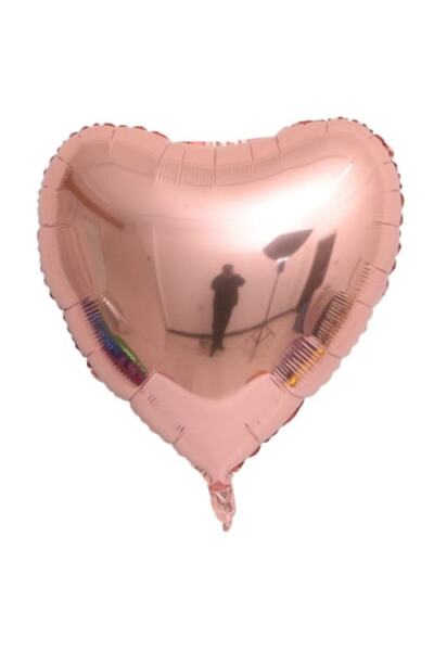 OEM Balon folie auriu-roz în formă de inimă 25 cm