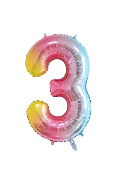 OEM Balon folie, ESB, Curcubeu, Numărul 3, 100 cm