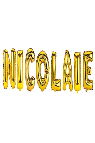 OEM Set Baloane Litere Nume Nicolaie, Auriu, 40Cm