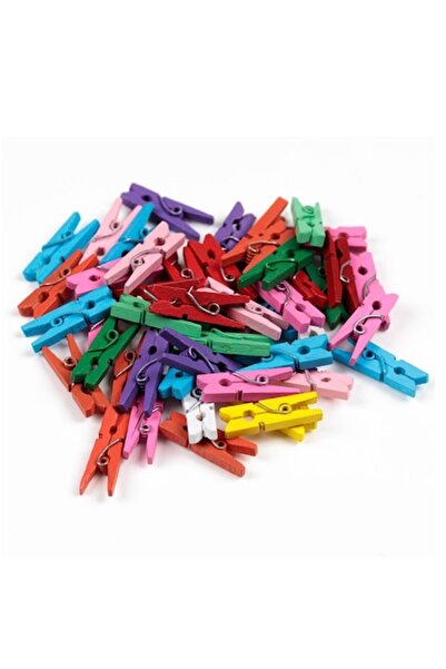 SHOPIENS Set Clame Lemn Multicolor, 50 Bucati, 2.5x0.5cm, MYONNA IT & E- COMMERCE ®