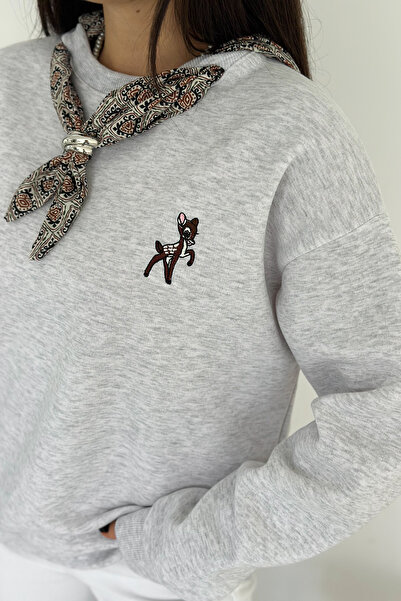 Noa Noa Women's Decorative Collar Lycra Sweatshirt – Comfortable & Stylish