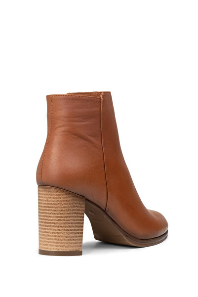 Deery Women's Genuine Leather Tan Color Zippered Boots