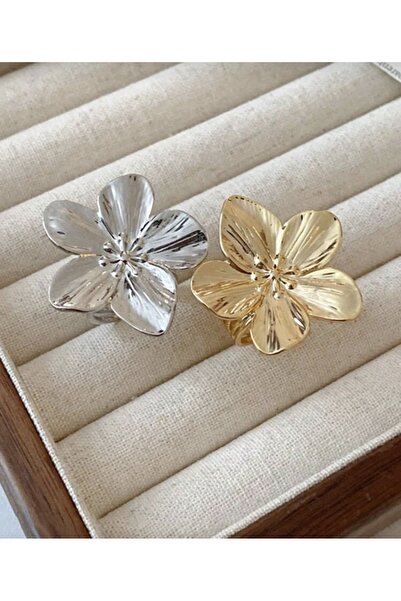 monalisatoka Kadın Gold/Gümüş Çiçek Yüzük Ayarlanabilir 2 Adet