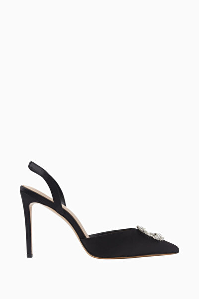 NASS Kyra 100 Crystal Buckle, Satin Slingback Stiletto