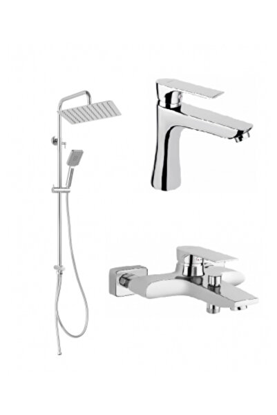 FERRO SET SQUARE & WIZARD 3in1 Baterie cada-dus + Baterie lavoar Coloana de dus, Wizard Square PRO