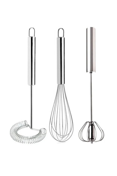 Genel Markalar 3'lü Çırpıcı Set, Otomatik Basmalı Çırpıcı, Tel Çırpıcı, Yumur...