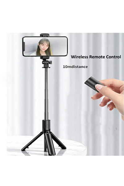 KTR TECH Led ışıklı bluetooth kumandalı Ayaklı Siyah Mini Tripod