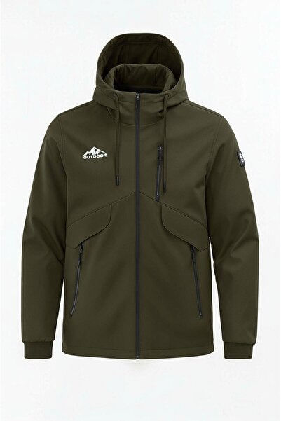 SİVAİST Boys' Green Outdoor Water-Repellent Hooded Jacket – Windproof, Lightweight, and Durable