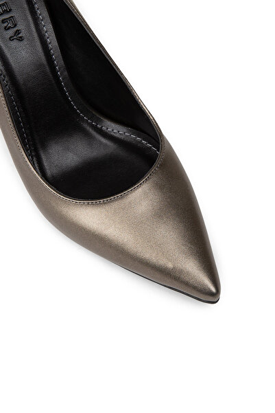 Deery Pantofi cu toc stiletto de culoare platină pentru femei